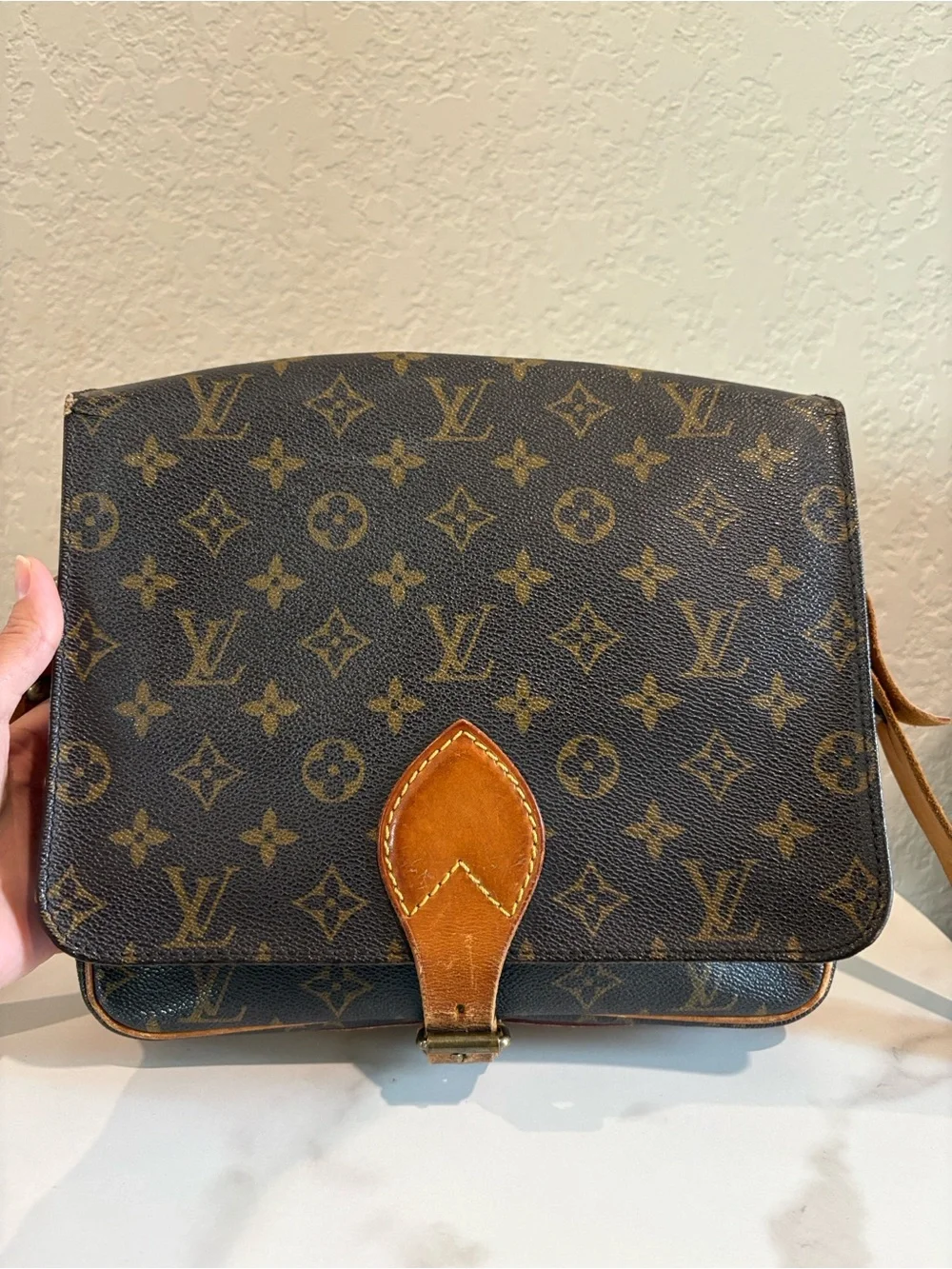 Louis Vuitton SL884 Cartouchiere GM Brown Monogram Crossbody Bag